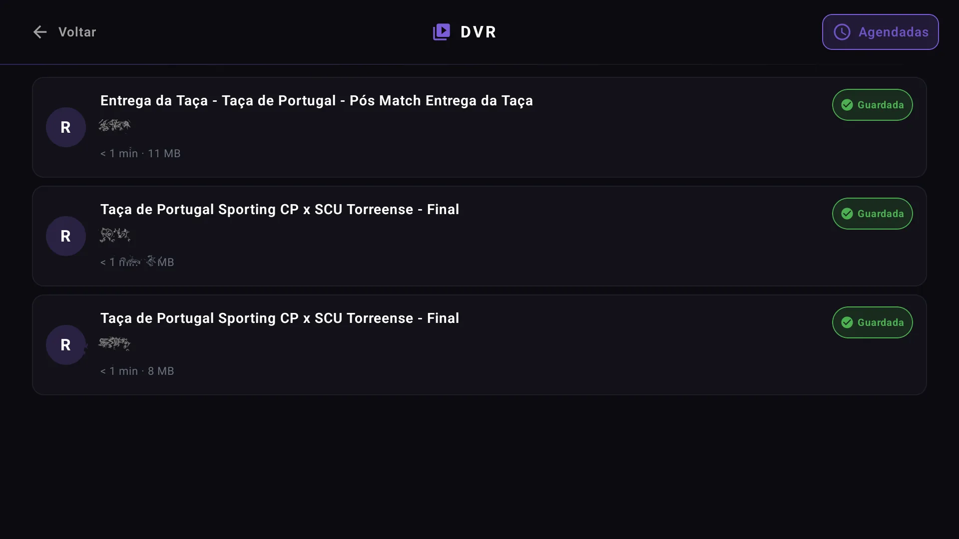 DVR recordings library on Android TV
